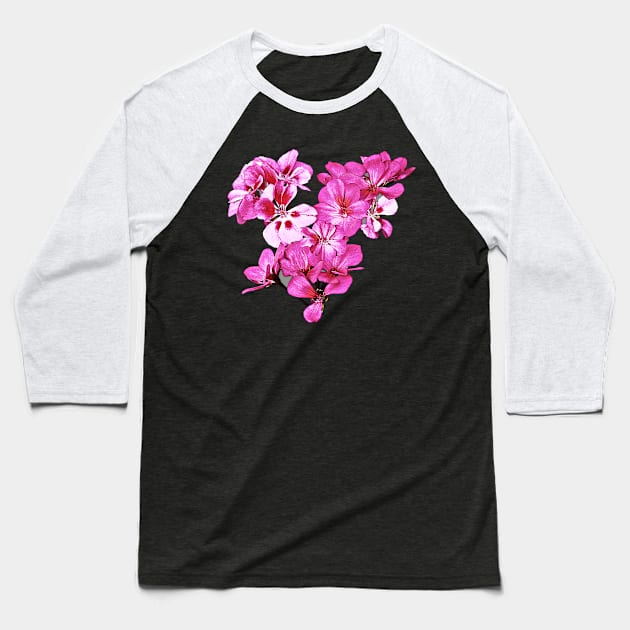 Geranium Heart Baseball T-Shirt by SusanSavad